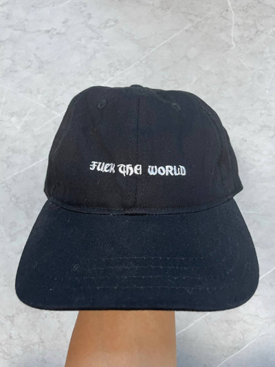 Pre-owned Mastermind Japan Mmj Z Marbled Cat Fuck The World Cap In Black