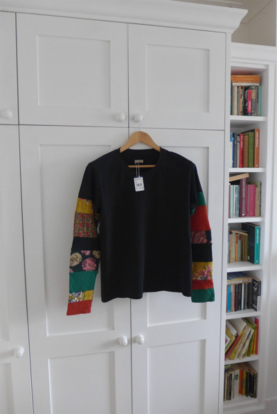 Pre-owned Kapital Hippie Crazy Patchwork Black Long Sleeve T-shirt