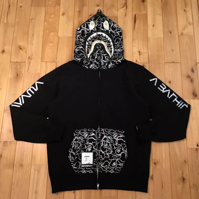 Pre-owned Bape × Hajime Sorayama Shark Full Zip Hoodie Black
