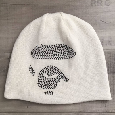 A BATHING APE ABACING Swarovski FACE KNIT CAP BLACK Used | eBay