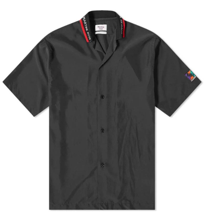 Pre-owned Martine Rose S/s 20 Camp Collar Soccer Shirt In Black