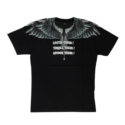 Pre-owned Marcelo Burlon County Of Milan Kids' Black Multi Geom Wings Short Sleeve T-shirt Size Xs In Blue