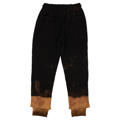 Pre-owned 424 On Fairfax Kids' Black Waffle Knit Double Layer Sweatpants Size Xxxl