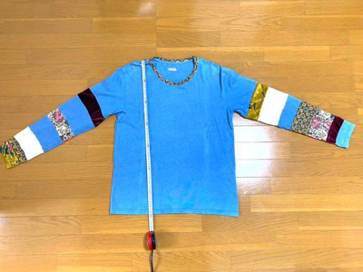 Pre-owned Kapital Hippie Patchwork Long Sleeve T-shirt Indigo 2