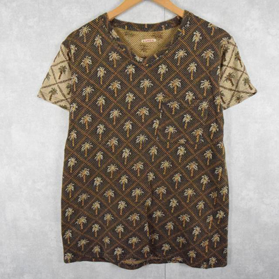Pre-owned Kapital Palm Tree Pattern Short Sleeve T-shirt Brown 3