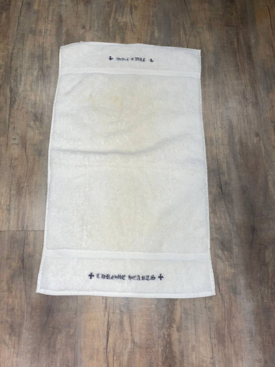 Pre-owned Chrome Hearts Fuck You Hand Towel Black Embroidered In White/black