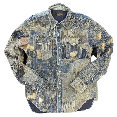 Pre-owned Kapital Kountry Kapital Boro Western Shirt In Blue