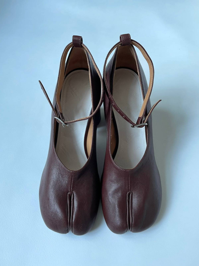 Pre-owned Maison Margiela Mary Jane Tabi Heel Shoes In Dark