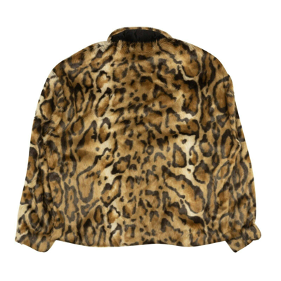 Pre-owned Just Don Kids' Brown Leopard Print Jungle Shirt Jacket Size S In Multicolor