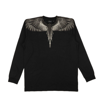 Pre-owned Marcelo Burlon County Of Milan Black Wings Long Sleeve T-shirt Size S