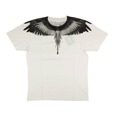 Pre-owned Marcelo Burlon County Of Milan Kids' White Short Sleeve Grey Wings T-shirt Size Xs $265