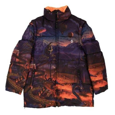 Pre-owned Marcelo Burlon County Of Milan Purple Down 'all Over Fantasy' Puffer Jacket Size L