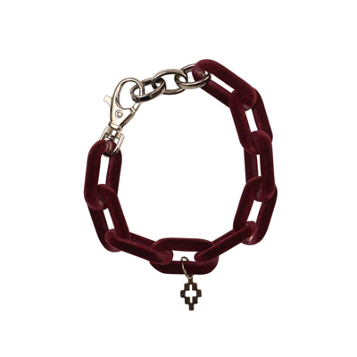 Pre-owned Marcelo Burlon County Of Milan Burgundy Chainlink Bracelet Size Os In Red
