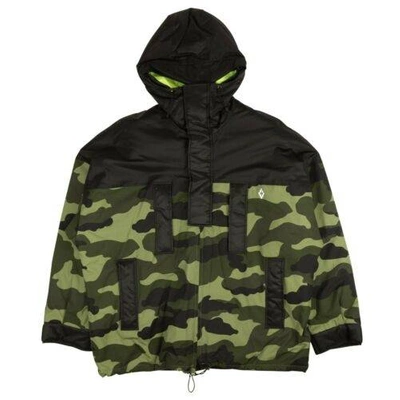 Pre-owned Marcelo Burlon County Of Milan Black Green Camo Quilted Jacket Size M
