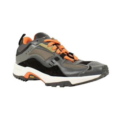 Pre-owned Marcelo Burlon County Of Milan Grey/orange Cross Runner Sneakers Size 9/42
