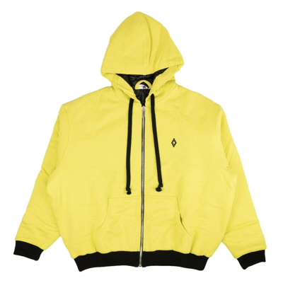 Pre-owned Marcelo Burlon County Of Milan Yellow Graphic Zip Up Hoodie Sweatshirt Size Xs