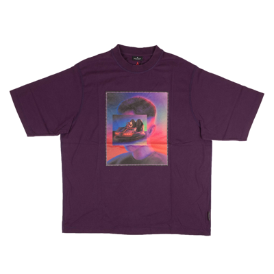 Pre-owned Marcelo Burlon County Of Milan Purple Multicolor Graphic T-shirt Size Xxs