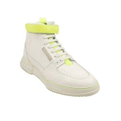 Pre-owned Marcelo Burlon County Of Milan White Nis High Fluorescent Yellow Sneakers Size 12/45