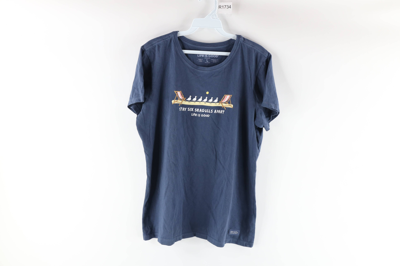 Pre-owned Life Is Good X Vintage Life Is Good Crusher Stay Size Seagulls Apart Beach T-shirt In Blue