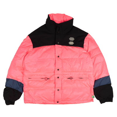 Pre-owned Off White X Virgil Abloh C/o Virgil Abloh Black & Pink Puffer Jacket Size L