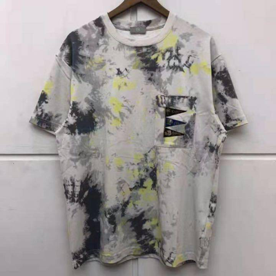 Pre-owned Kapital Tie-dye / Squeeze T-shirt Black / Yellow / White M In Black/yellow/white
