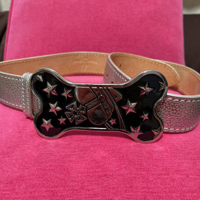 Pre-owned Vivienne Westwood Bone Orb Buckle Silver Leather Belt