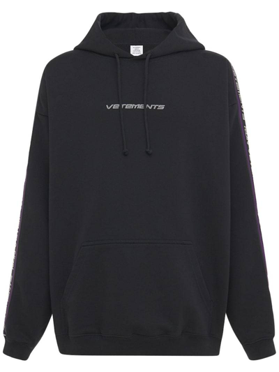 Pre-owned Vetements Cotton Jersey Sweatshirt With Hood In Black