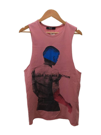 トップス RAF BY RAF SIMONS 06SS Printed tank top Raf Simons blue 'history of the world' printed tanktop