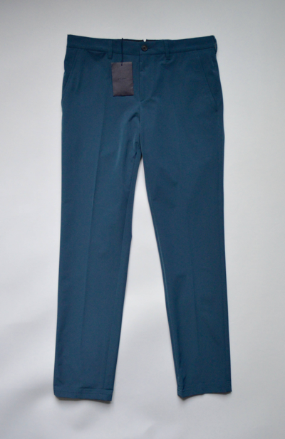 Pre-owned Prada S/s 18 Slim Leg Nylon Trousers In Blue