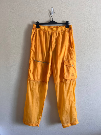 Pre-owned Moncler Genius 1952 Nylon Ripstop Cargo Pants In Orange