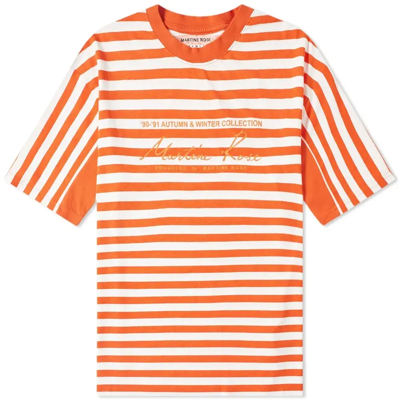 Pre-owned Martine Rose Orange And White Striped T-shirt
