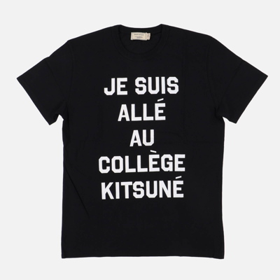 Pre-owned Maison Kitsuné Jet Black College Logo T-shirt