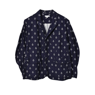 Pre-owned Engineered Garments /small Graphic Jacket/26343 - 681 83.8 In Navy