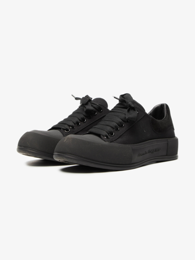 お礼や感謝伝えるプチギフト Pre-owned Alexander Mcqueen Black Laced Side Logo Sneakers 靴