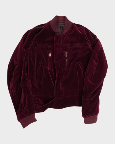 Pre-owned Haider Ackermann Fw15 Og Burgundy Velvet Velour Bomber
