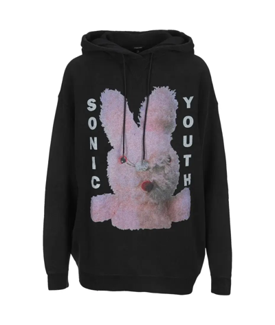 Pre-owned R13 Sonic Youth Bunny Washed Hoodie S In Black