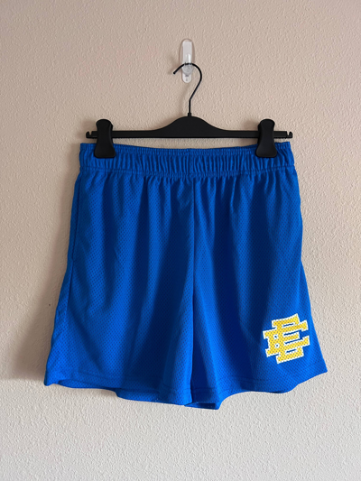 Pre-owned Eric Emanuel Ee Basic Shorts Golden State Warriors In Blue