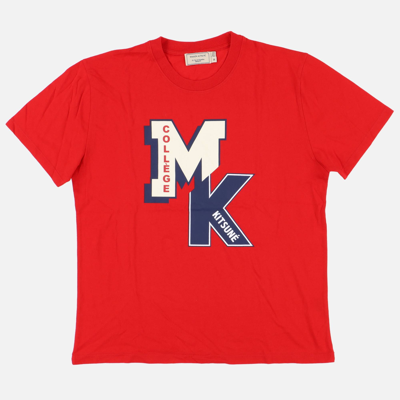 Pre-owned Maison Kitsuné Red Mk College Logo T-shirt