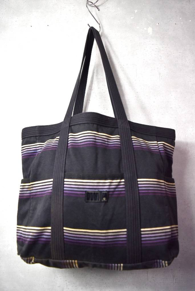 Pre-owned Neighborhood /color Stripe Tote Bag/28330 - 809 69 In Black