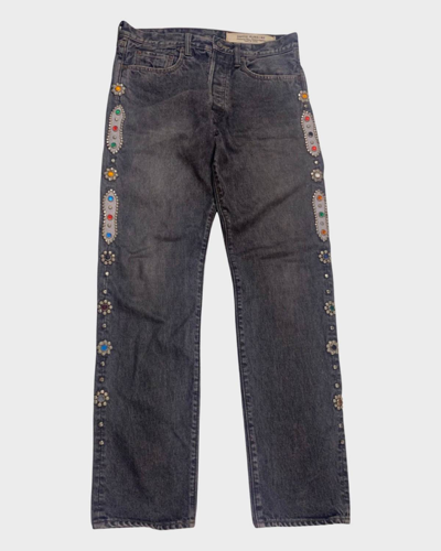 Pre-owned Kapital X Kapital Kountry Sz32 Washed Grey/ Black