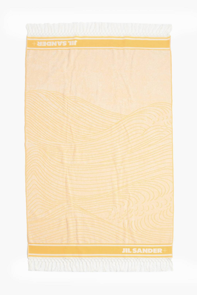 Pre-owned Jil Sander Towel In White & Yellow In White/yellow