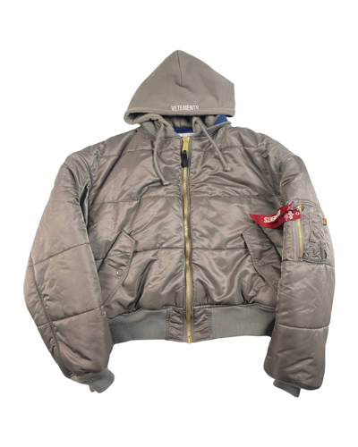 Pre-owned Vetements Aw17 Reversible Ma1 Flag Bomber Jacket Pre-owned Vetements Aw17 Reversible Ma1 Flag Bomber Jacket