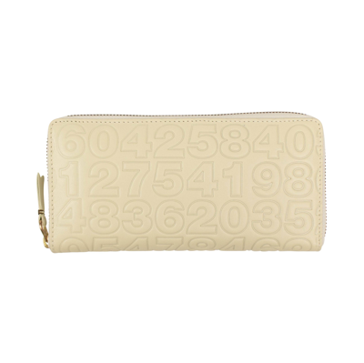 Pre-owned Comme Des Garçons Nib  Cream Leather No. Embossed Wallet $375