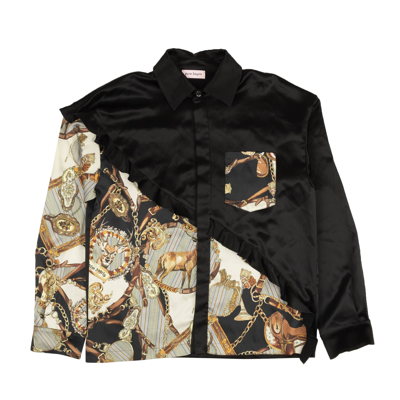 Pre-owned Palm Angels New  Black Bandana Print Shirt Size 4/40 $770 In Multicolor