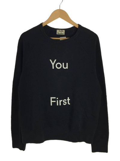 Pre-owned Acne Studios Aw14 Raglan "you First" Sweatshirt In Black