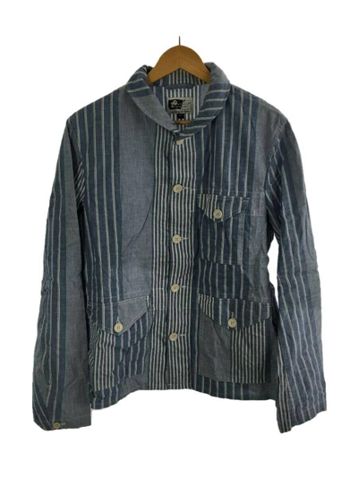 Pre-owned Engineered Garments Striped Cargo Jacket In Blue