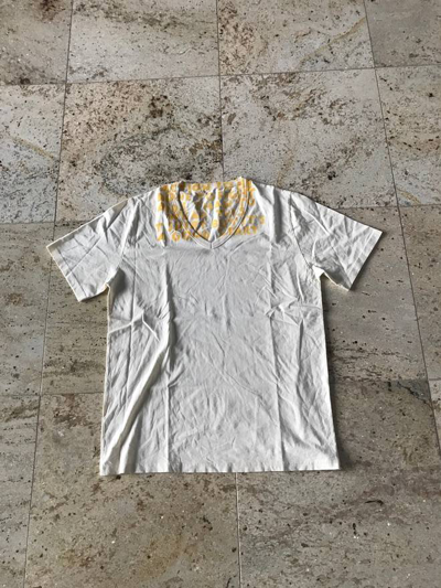 Pre-owned Maison Margiela Kids' Aids Xs-s Awareness Tee In Light Yellow With Yellow Print