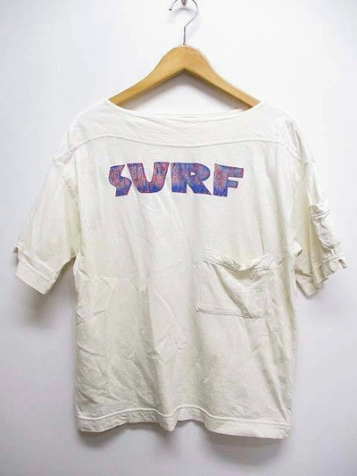 Pre-owned Kapital Surf Short Sleeve T-shirt Ivory Cotton 1/s