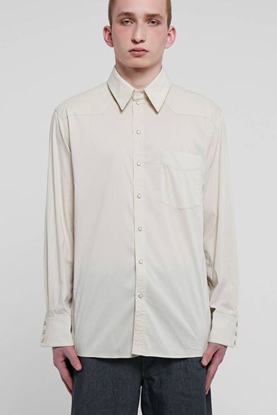 Pre-owned Lemaire Ss22  Western Shirt 50 In Ivory