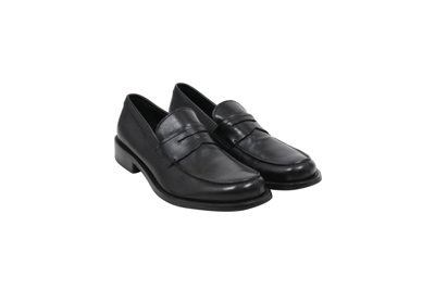 Pre-owned Prada Classic Penny Loafers Black Brushed Leather - 01121